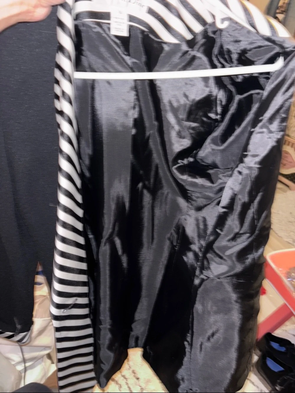 Christian Dior Black Blazer with Cream-and-Black Striped Shawl Collar